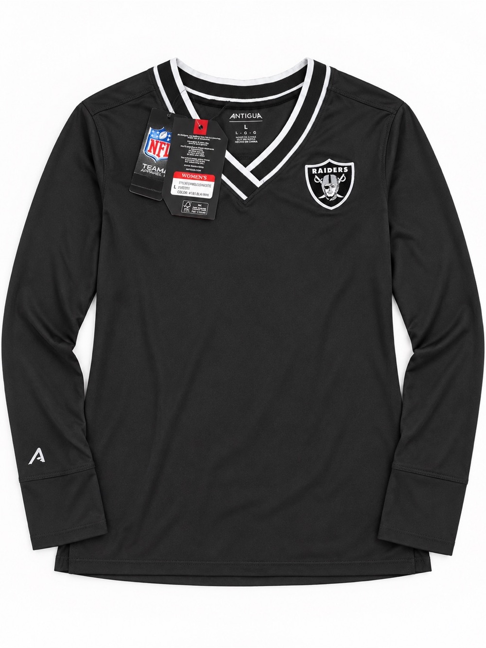 NWT Antigua Las Vegas Raiders Women’s Symbolic V-Neck Long Sleeve Top M